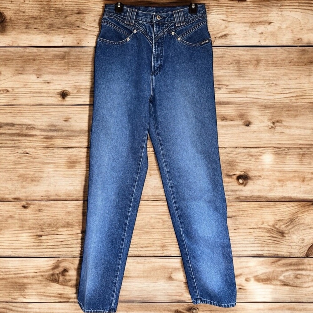 Vintage Rockies Rocky Mountain High Waisted Western Bareback Blue Jeans Sz 13/14